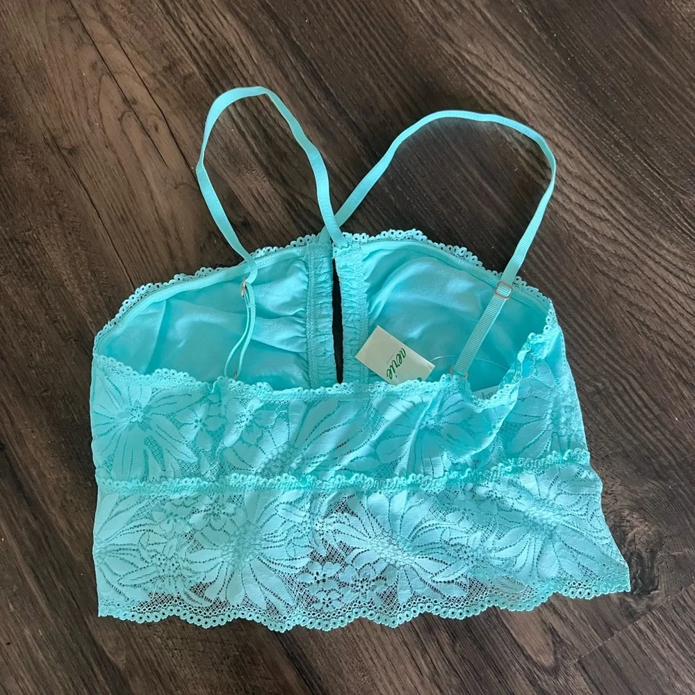 Aerie bright blue floral lace bralette - Picture 4 of 5